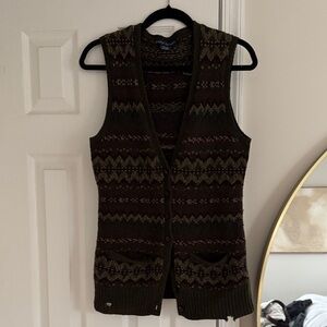 Ralph Lauren Olive and Burgundy Knit Vest